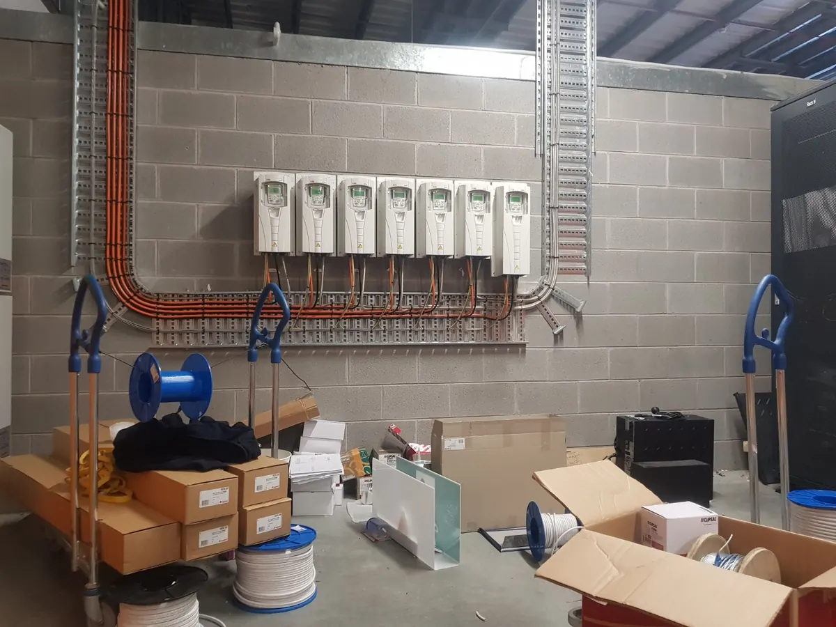 Commercial electrical variable speed drives and organised cable tray