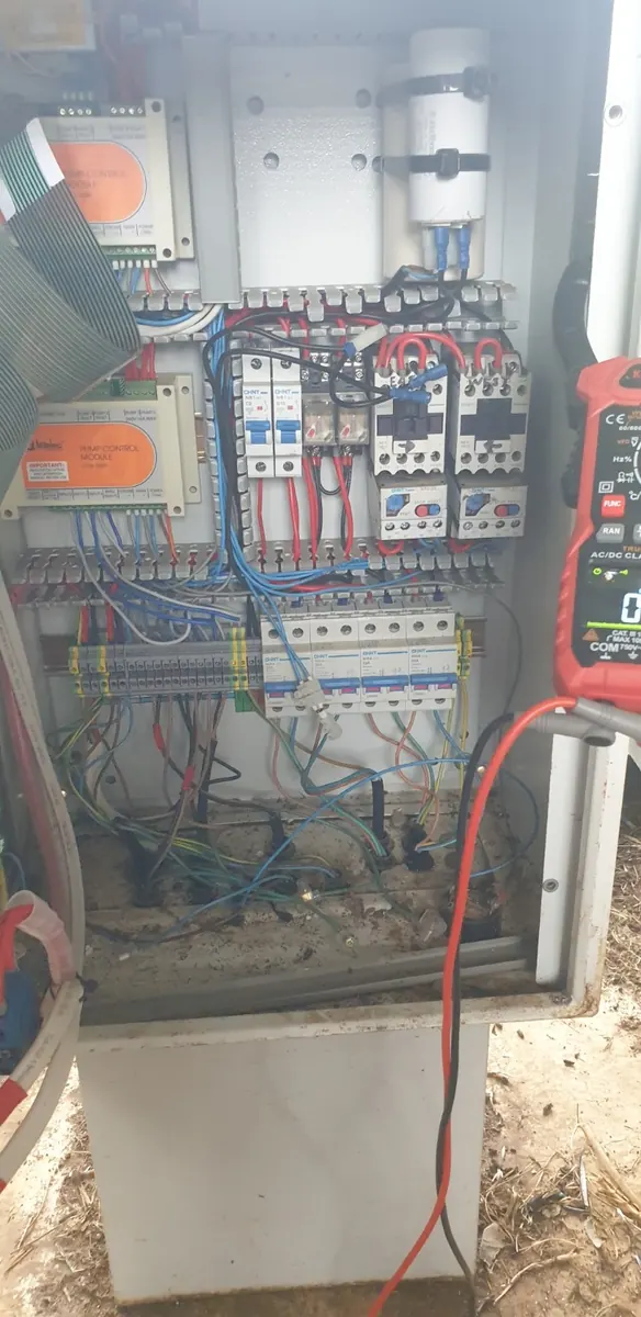 Electrical test equipment in use during fault diagnosis